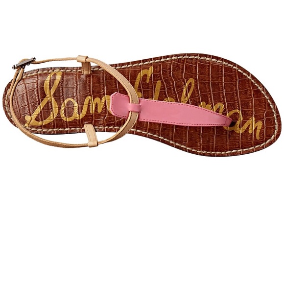 ❣SALE ❣Sam Edelman Leather Tan Pink Gigi Sandal - Picture 3 of 6