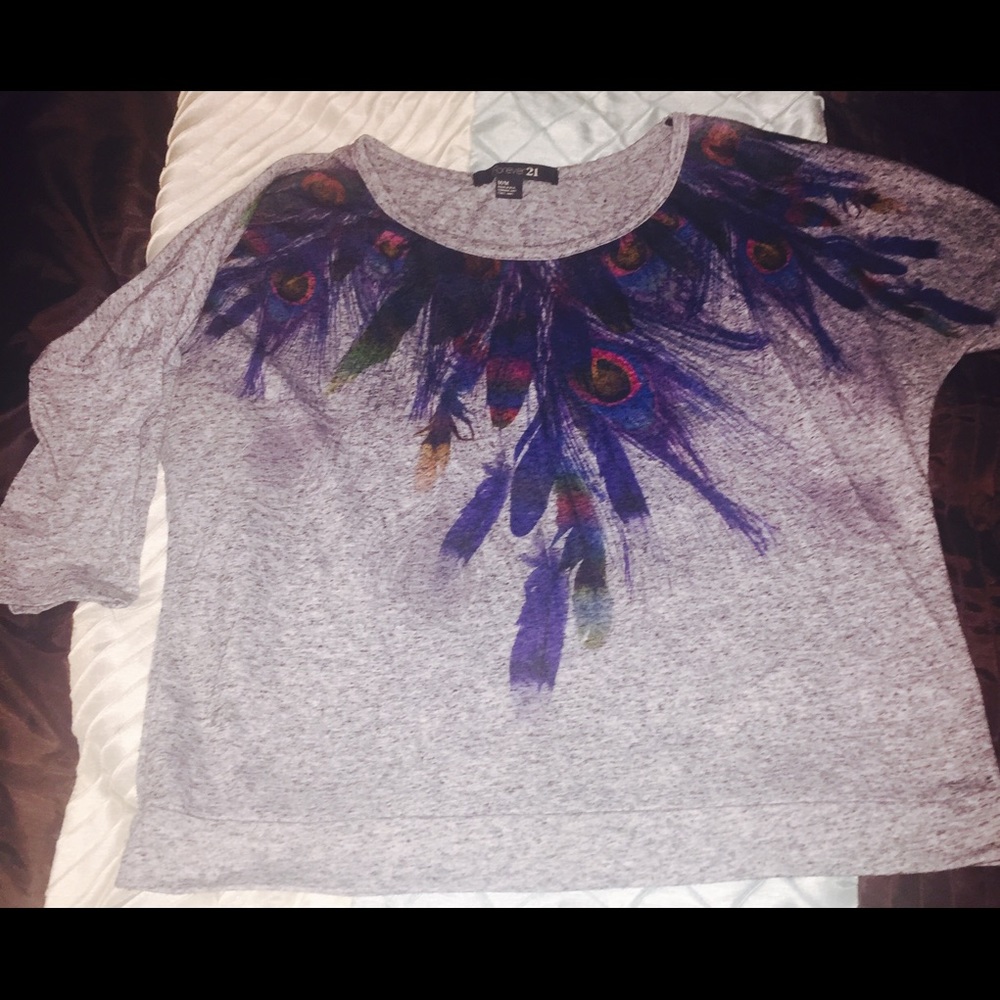 Forever 21 Peacock print 3/4 shirt-bundle?