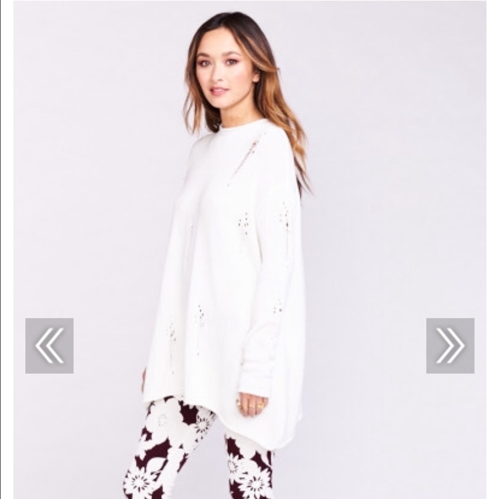 Show Me Your MuMu Overtop Sweater Eyelet ice knit