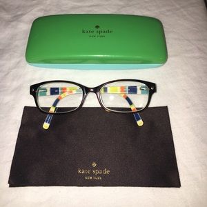 Kate Spade Lucyann glasses, tortoise/turquoise