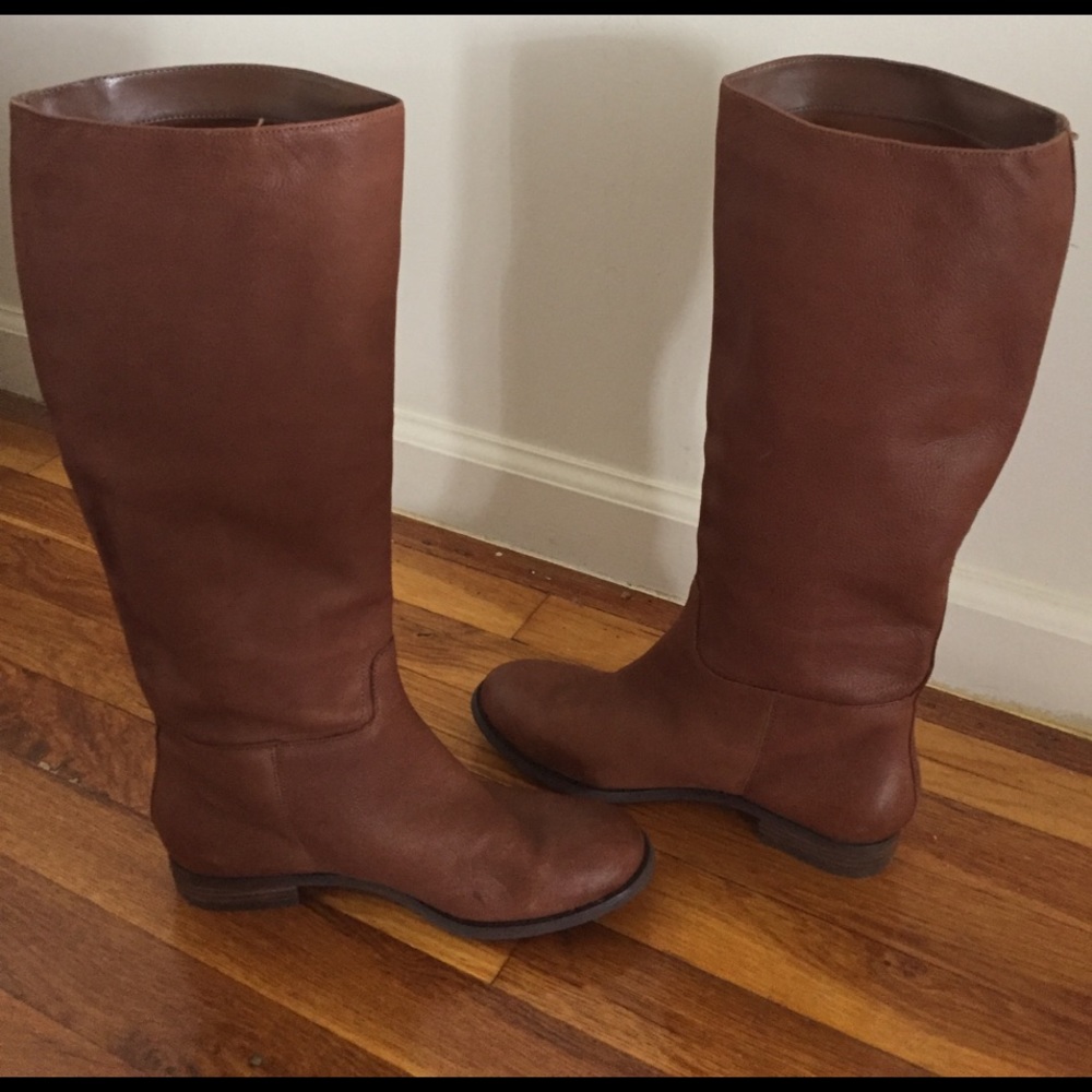 Aqua Rider Brown Leather Riding Boots New Size 6.5