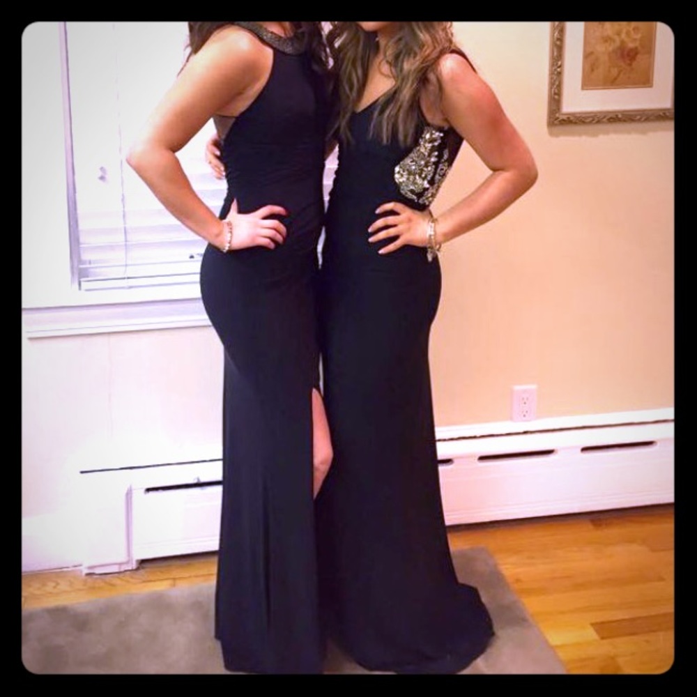 Black Gown with rhinestone detail