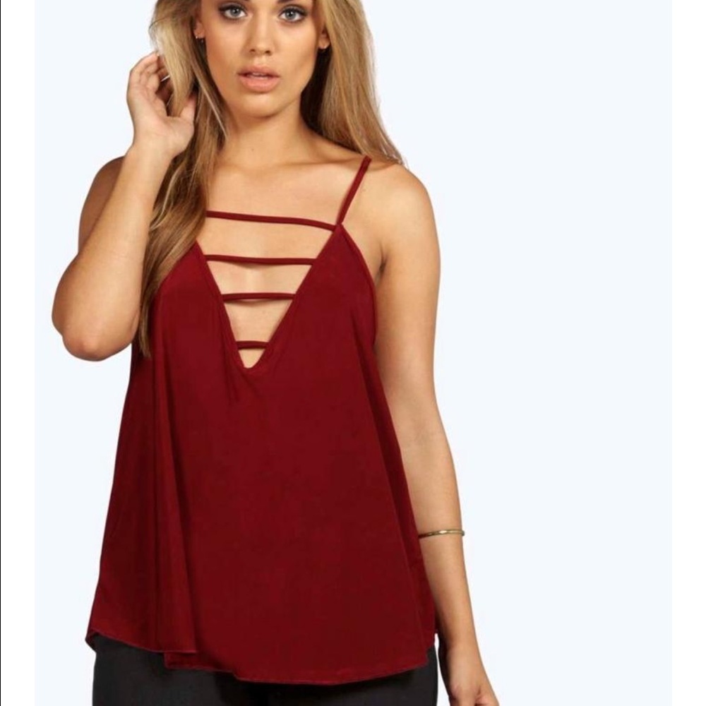 Red strappy tank