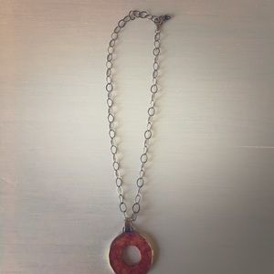 Silpada coral silver necklace