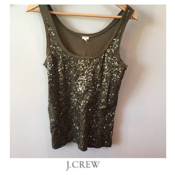 J. Crew Factory Tops - J. Crew Camo Scattered Sequin Tank