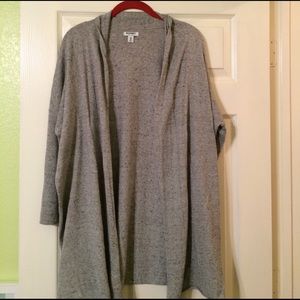 Heather Grey Open Front Cardigan