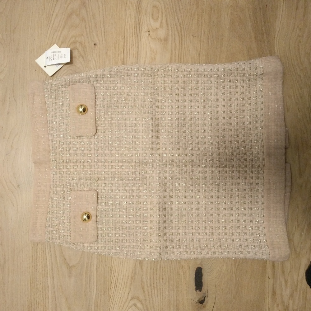 NWT milly pink and gold knit pencil skirt