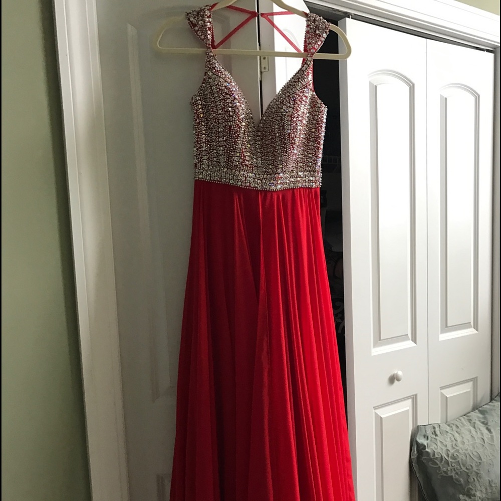 Tiffany Designs Floor Length Prom Dress