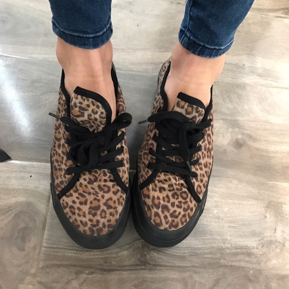 Cheetah slip on sneakers