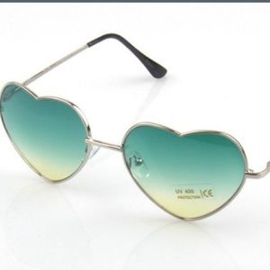 Teal Heart Sunglasses