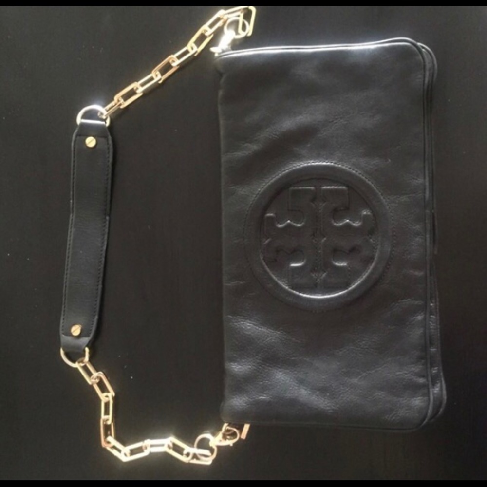 Authentic Tory Burch fold over clutch