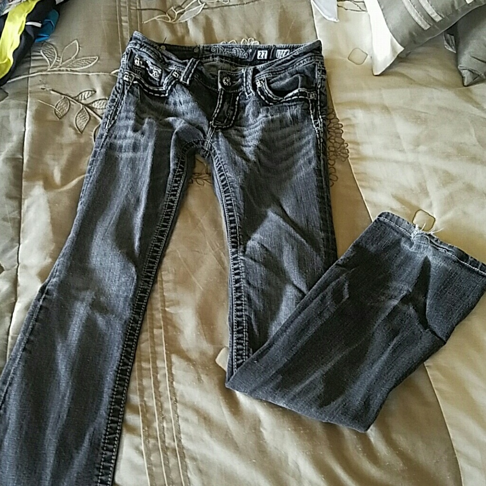 Faded black miss me jeans