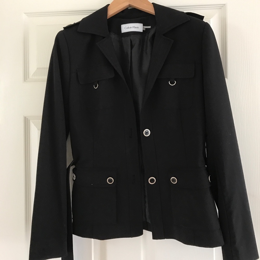 Calvin Klein black blazer with belt