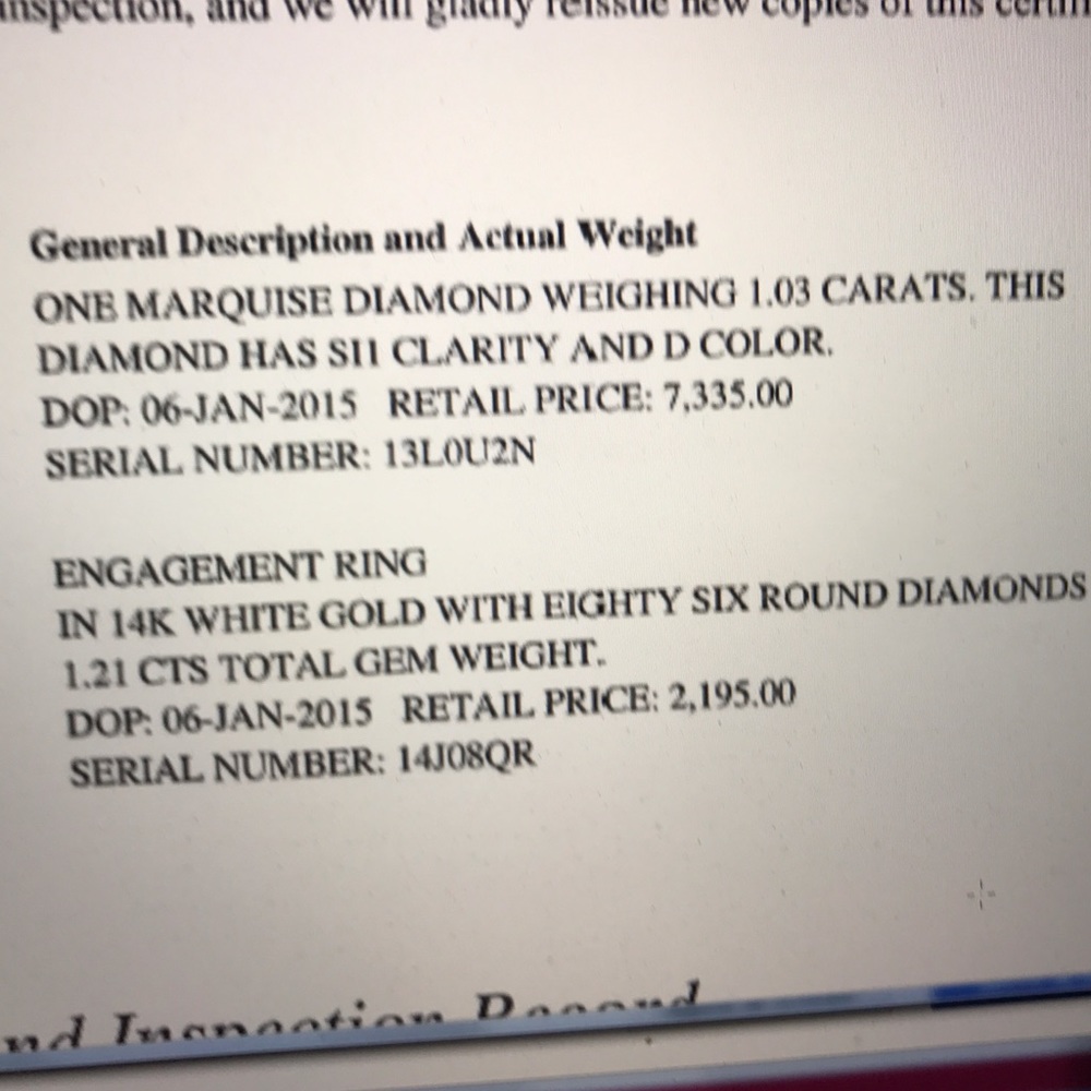 WOW!! 1.03 carat marquise diamond engagement ring - Picture 7 of 8