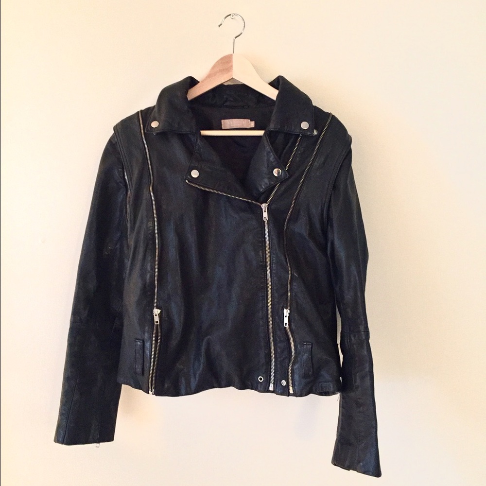 Leather moto jacket