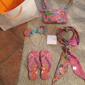 Vera Bradley Mickey ears slang scarf flip-flops