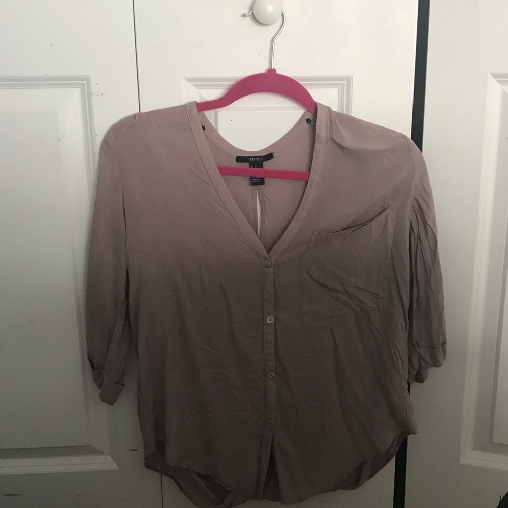Loose button up shirt with open back