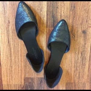 American Eagle Black Flat with Metallic Detail Toe