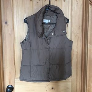 Brown down material vest