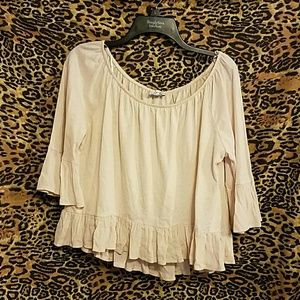 ZARA Trafaluc cream peasant top