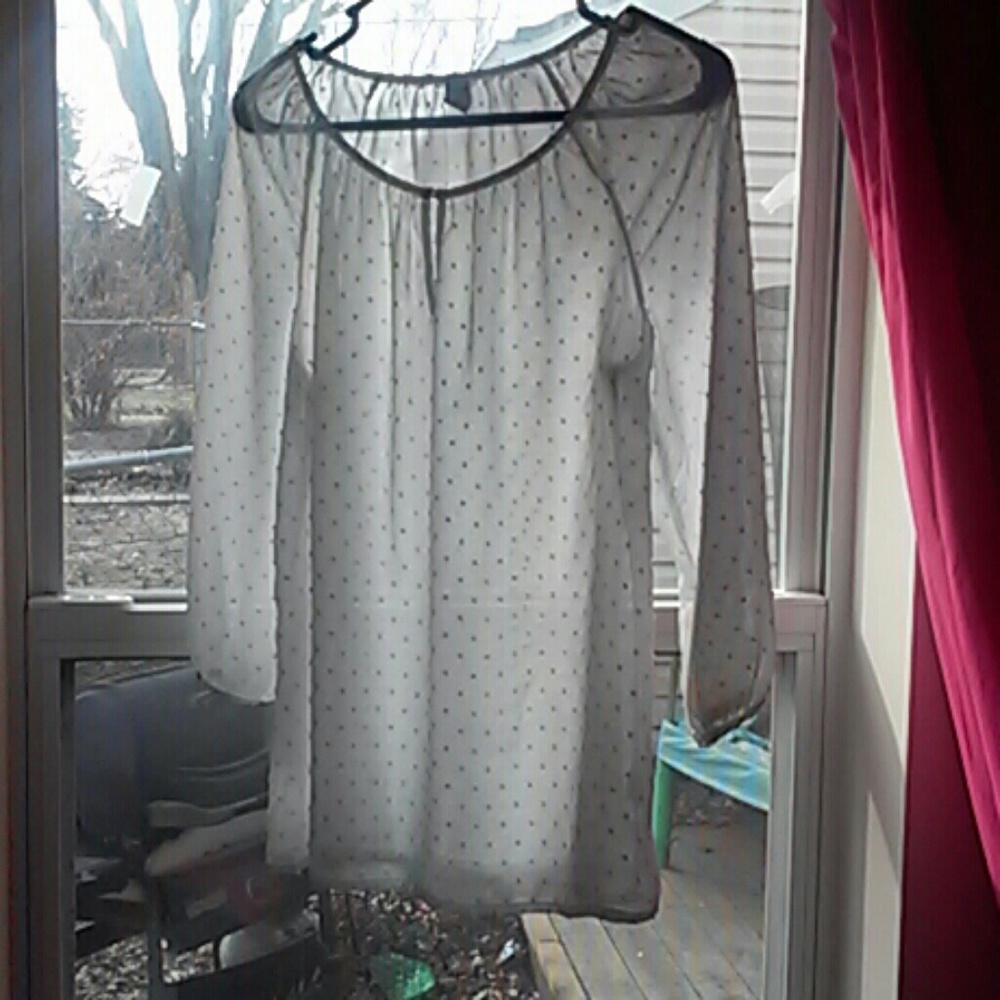 White sheer blouse