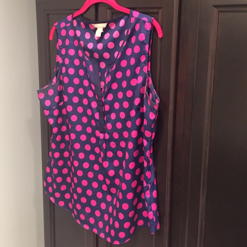Banana Republic Sleeveless Polka Dot Top