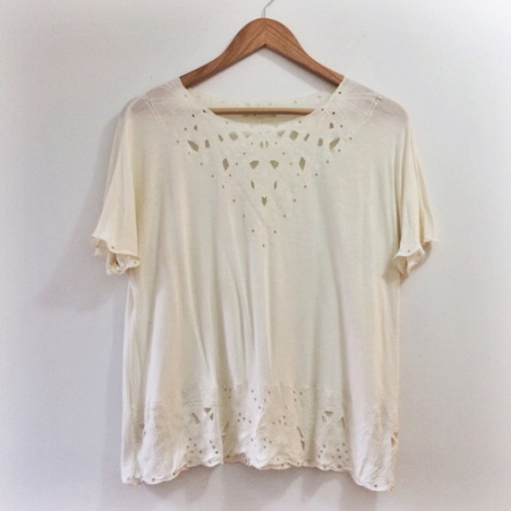 Madewell lace cutout tee