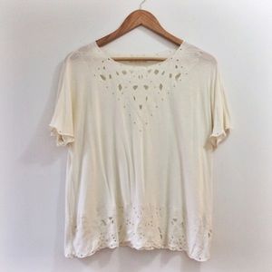 Madewell lace cutout tee