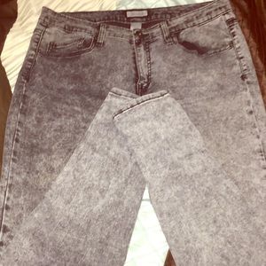 Retro stone washed grey jeggings stretch/15 junior