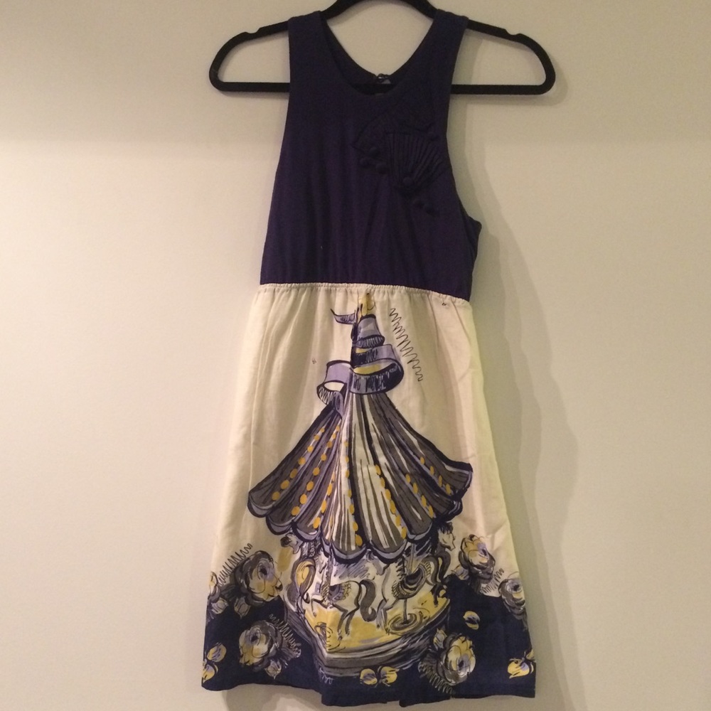 Linen print dress