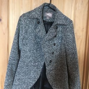 Black and white pea coat