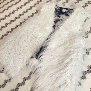 White Faux Fur Vest