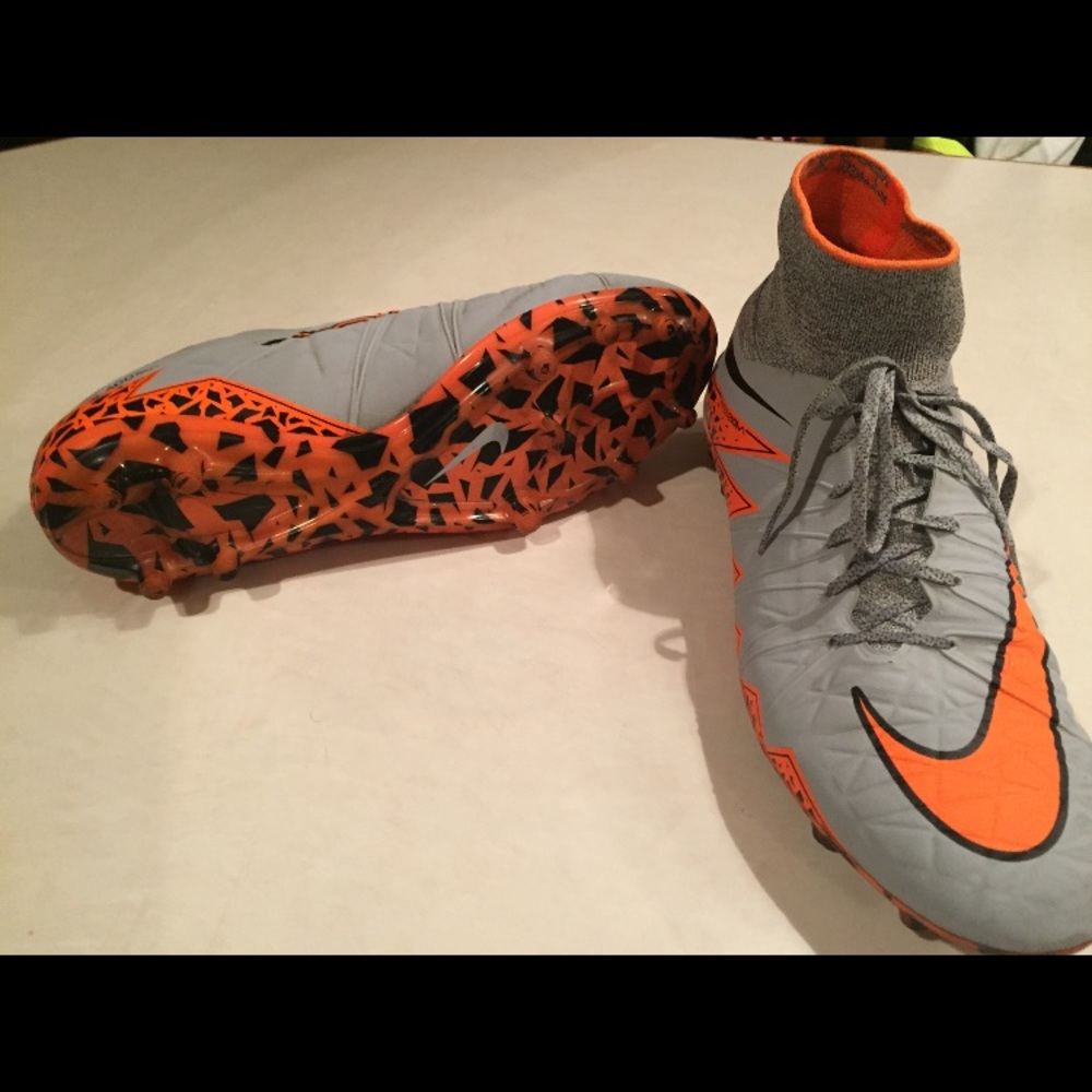 Grey and Orange Nike Hypervenoms