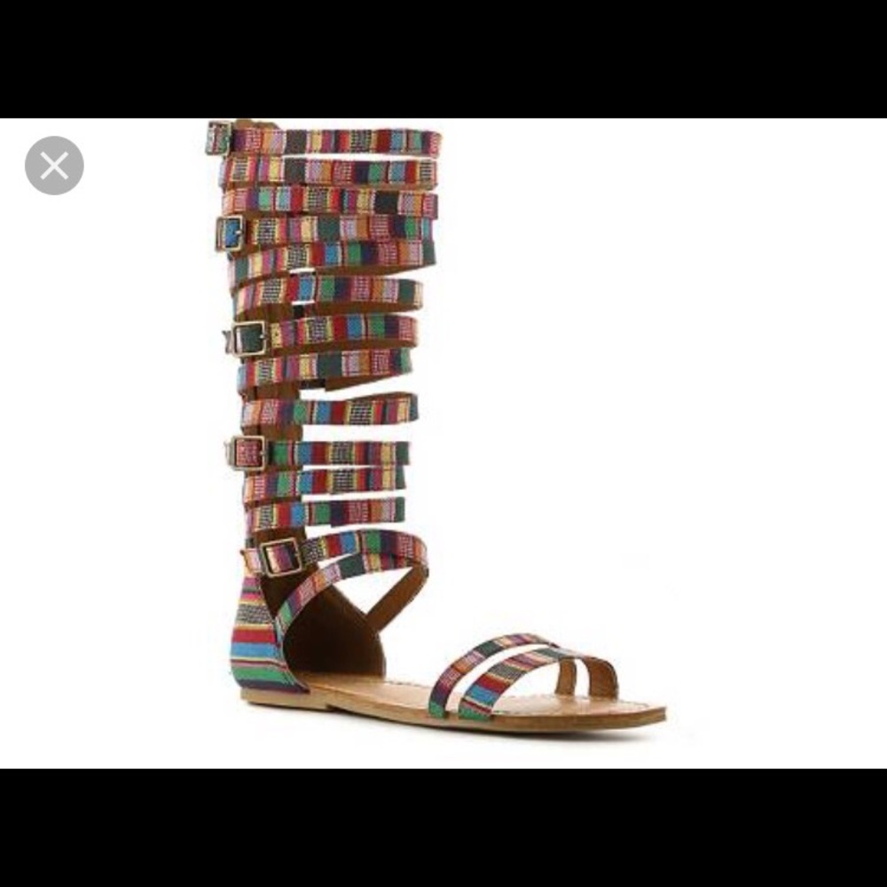 Madden Girl Oppal Multi-Color Gladiator Sandal 😇