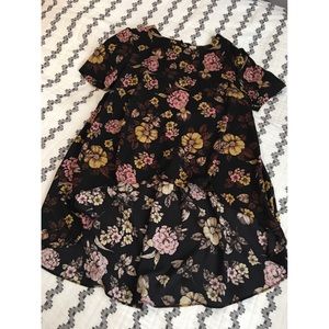 High low black short sleeved floral Philosophy top