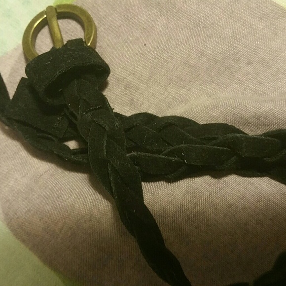 Suede narrow braided belt med - Picture 1 of 3