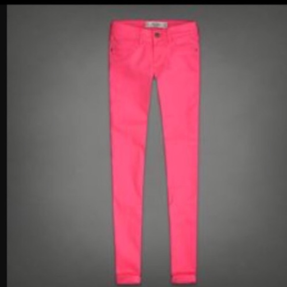 Bright Pink Abercrombie and Fitch skinny jeans