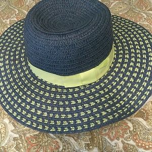 Beautiful Hat Lime green with blue