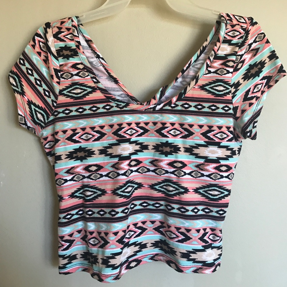 Aztec/Tribal Print Crop Top