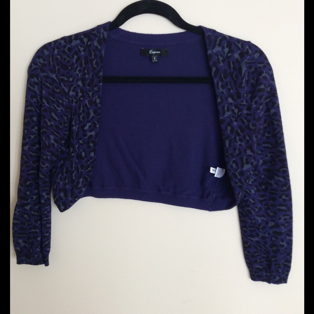 Purple Express animal print shrug