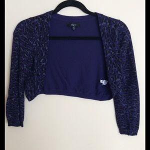 Purple Express animal print shrug