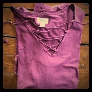 Maroon Lace up tunic