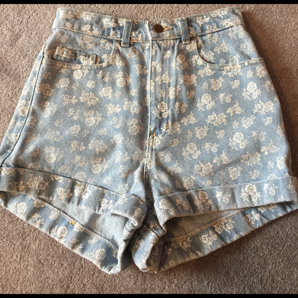 American Apparel High Waisted Denim Shorts