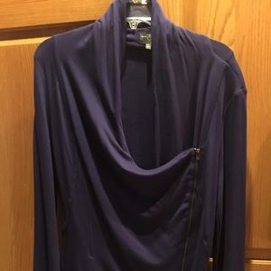 Purple asymmetrical zip up jacket