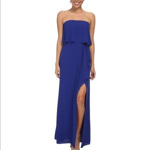 BCBG strapless blue gown. Size 2