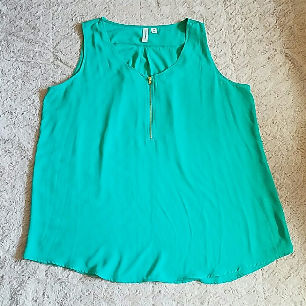 Mint Green Zipper Blouse