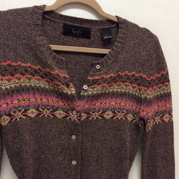 Soft Brown Button-Down Sweater - Picture 2 of 2