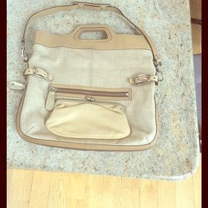 COACH canvas/ leather tote/shoulder handbag