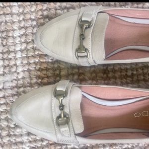 Aldo Cream Low Heel Loafers