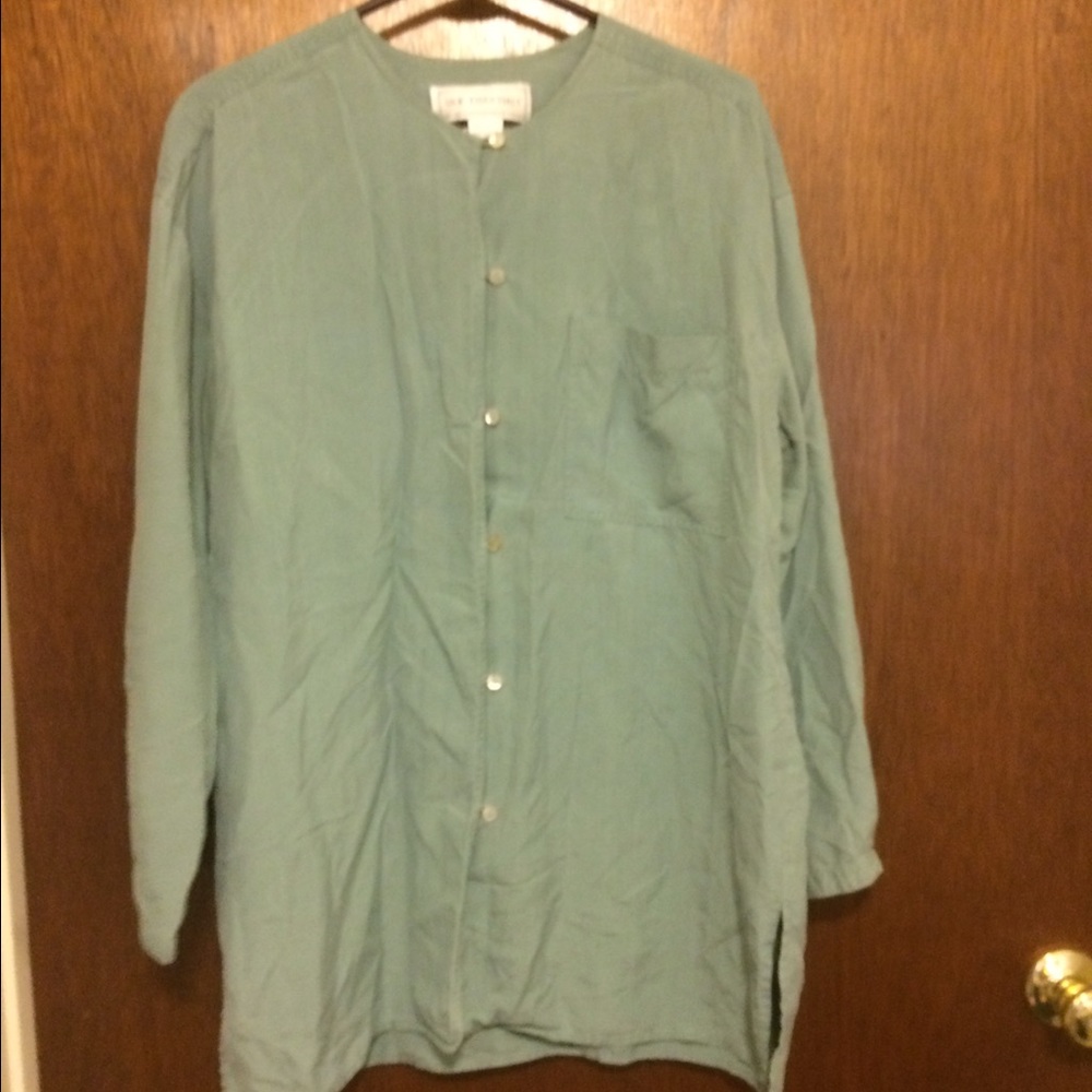 Mint Green Silk Blouse